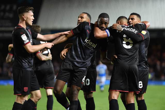 Celebrations from Semi Ajayi’s memorable Peterborough winner in 2021