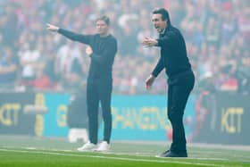 Unai Emery and Oliver Glasner have gone head-to-head on seven occasions with the Villa boss winless, including (pictured) in the FA Cup semi-final of 2025.
