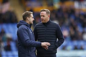 Dave Edwards and Shrewsbury Town boss Gavin Cowan 