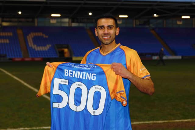 Mal Benning has celebrated reaching 500 career appearances in professional football