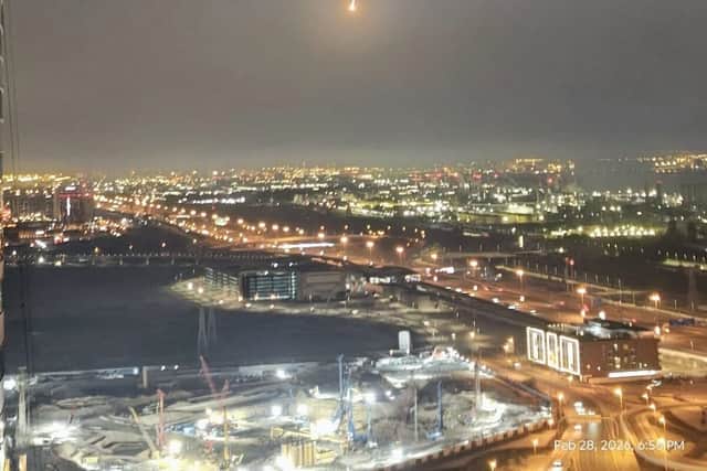 One of the missiles seen above Dubai. Photo: Lex Butler