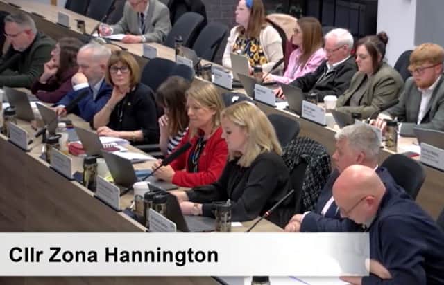 Councillor Zona Hannington, centre, presents the Telford & Wrekin Council budget. Picture: Telford & Wrekin Council