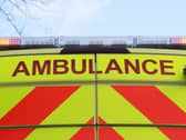 Stock picture of the back of an ambulance