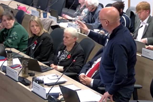 Councillor Lee Carter speaking during a debate. Picture: Telford & Wrekin Council