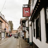 The narrow streets of Much Wenlock town centre