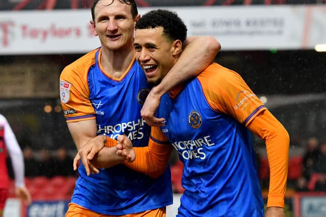Luca Hoole celebrates with Will Boyle (left). Picture: Tim Thursfield