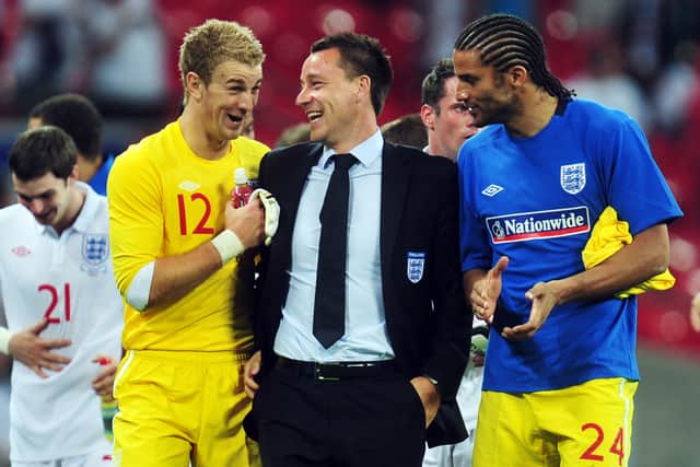Joe Hart (left) with John Terry (centre). Picture: Getty
