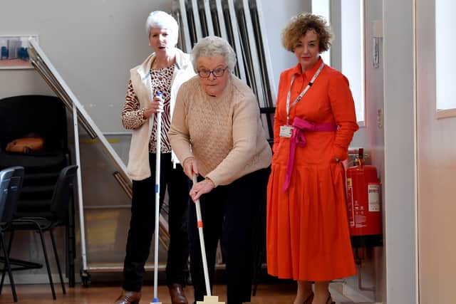 Over 50s curling group at Horsehay Village Hall, Telford. Photo: Tim Thursfield