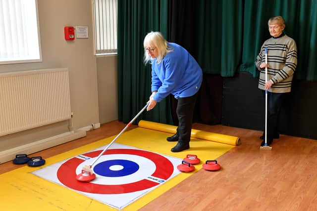 Over 50s curling group at Horsehay Village Hall, Telford. Photo: Tim Thursfield