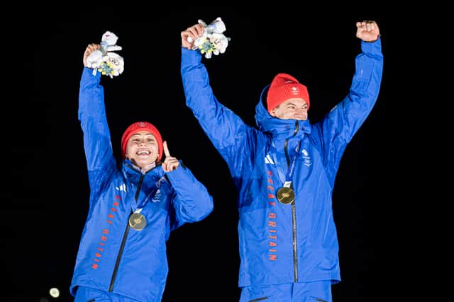 Matt Weston and Tabitha Stoecker won Mixed Team Skeleton gold on Sunday