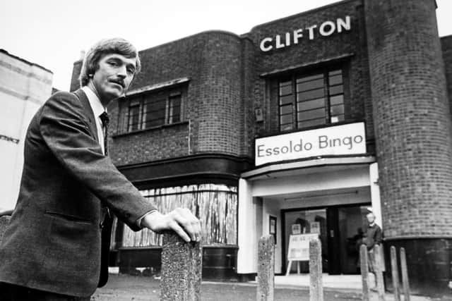 Mr Barry Willis outside the old Clifton Cinema, aka Essoldo Bingo, in Old Street, Ludlow. They were the Clifton Buildings. Incidentally the Shropshire Star used to be housed in the part of the buildings on the left with the big window. This picture accompanied a story used on December 8, 1986, in which Mr Willis, owner of the Majestic Cinema in Bridgnorth, was trying to save the old cinema and restore it to its former glory. In the event the buildings were demolished.