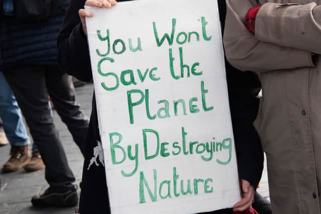 One protestors sends a message
