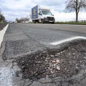Some of the large potholes that have opened up on the A442 Bridgnorth Road. Photo: Phil Blagg