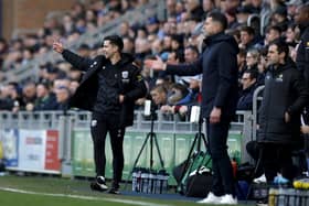 Eric Ramsay tries to deliver the instructions as his side struggled to a 3-0 defeat at Portsmouth last Saturday. (Photo by Adam Fradgley/West Bromwich Albion FC via Getty Images)
