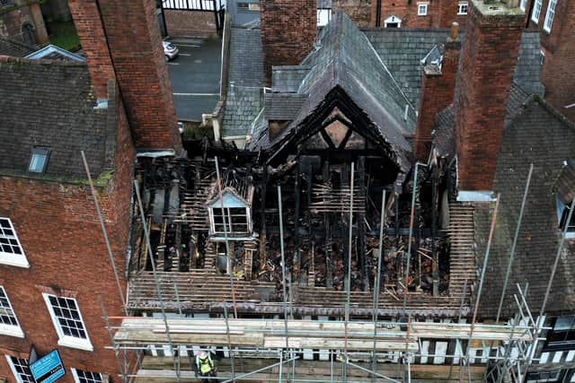 The scene of the fatal fire in Shrewsbury town centre. Photo: Tim Thursfield