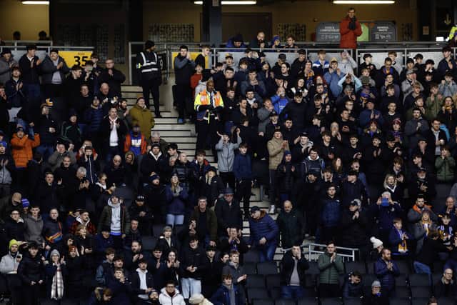 Shrewsbury Town fans at the MK Dons game