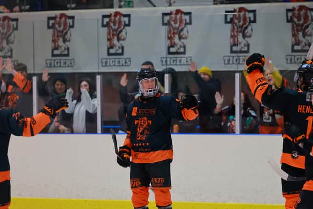 Rhodes Mitchell-King was on target with Telford Tigers' second in the victory over Swindon Wildcats. Pic: Edward Bowen / ebphotography