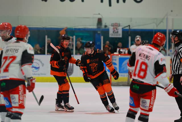 Brynley Capps netted the opener and was player of the match against Swindon. Pic: Edward Bowen / ebphotography