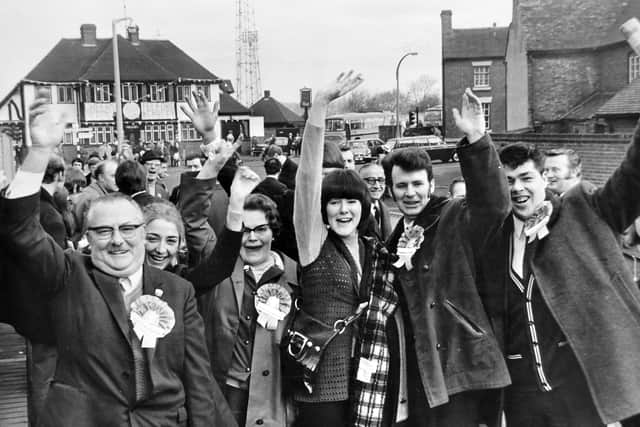 Telford supporters at the Bucks Head about to board their coach