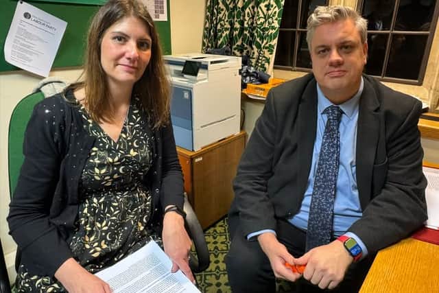 Stourbridge MP Cat Eccles with minister responsible for postal services Blair McDougall 