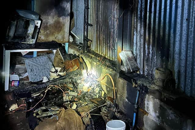 The aftermath of the blaze. Picture: Clun Fire Station