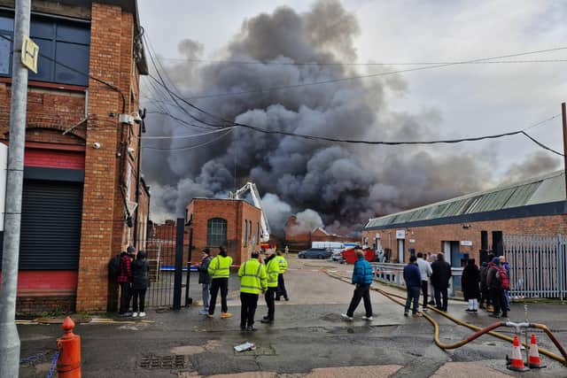 Onlookers were at the scene along with ten fire crews