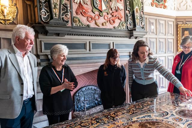 Visitors inside Powis Castle