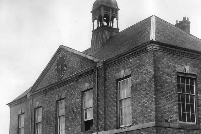 Broseley Town Hall in the early 1960s. It was demolished December 1963.