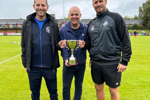 Former Telford Town boss Matthew Boswell, right, has taken over at Shawbury 