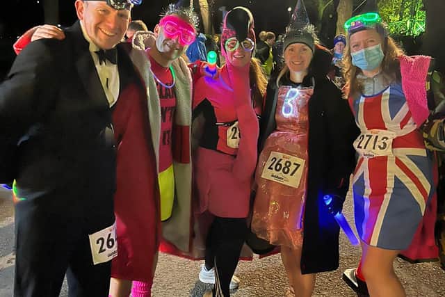 Runners dressed up for the New Year's Eve event
