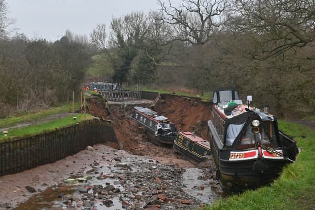 In the early hours of Monday, December 22, a serious breach tore through the Llangollen Canal near Whitchurch