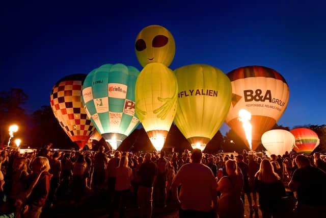 'Balloons are out of this world' - hot air balloons lit up the skies at Oswestry Balloon Festival.