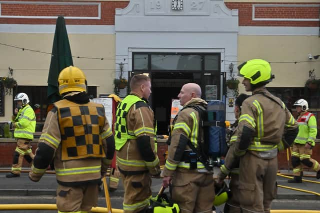Fire crews at the scene. Photo: Steve Leath