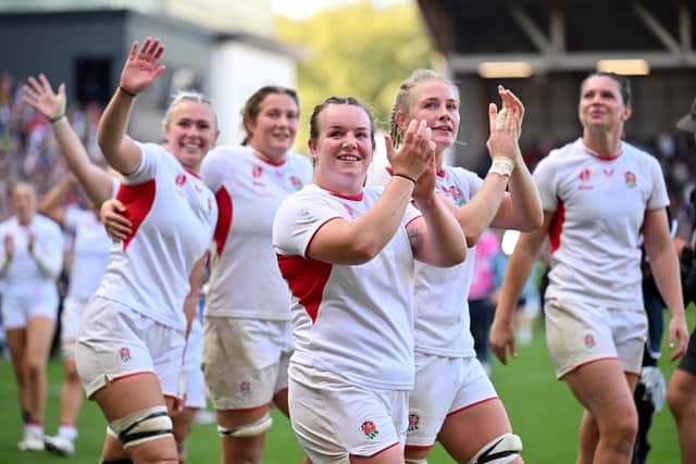 Ludlow’s Lark Atkin-Davies was a World Cup winner with England. (Photo by Dan Mullan/Getty Images)