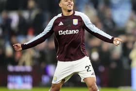 Aston Villa’s Morgan Rogers scored twice against Manchester United (Nick Potts/PA)