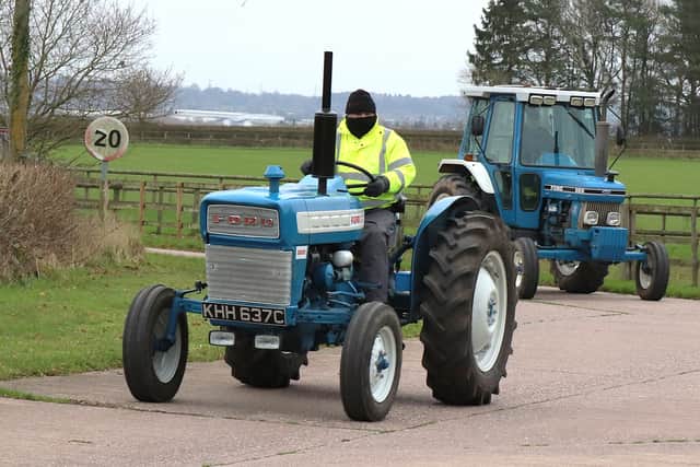 Ian Elcock from Shawbury on his Ford super dexta 3000.