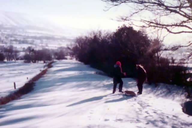 The memorable winter of 1982. This was shared by Sally-Ann Hudson. She says the pictures were all taken on or around January 10, 1982, in Wentnor, south Shropshire, where she lived with her parents and younger sister Jenny.  