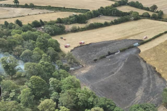 The scene of a blaze near Claverley. Picture: Shropshire Fire and Rescue Service