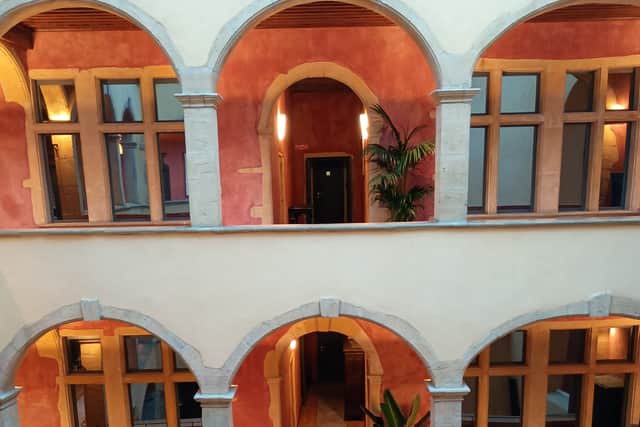 Not so long ago a rundown traboule, this former courtyard is now a spectacular dining area at the newly refurbished Cour des Loges hotel
