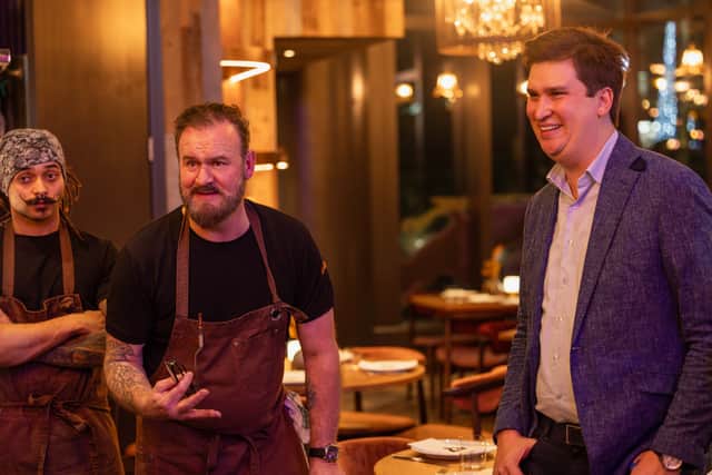 Michelin starred chef Glynn Purnell and wine expert Phill Innes at their new restaurant, Trillium, in Birmingham city centre