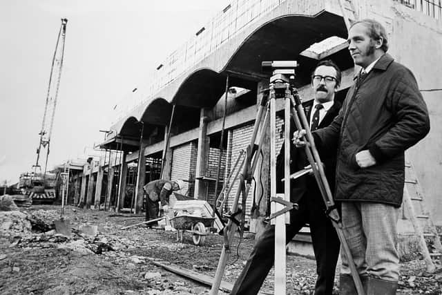 The building of the Wrekin TV transmitter station in 1974