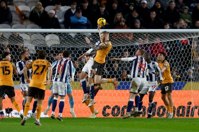 Nat Phillips' needless handball proved very costly. (Photo by Adam Fradgley/West Bromwich Albion FC via Getty Images)