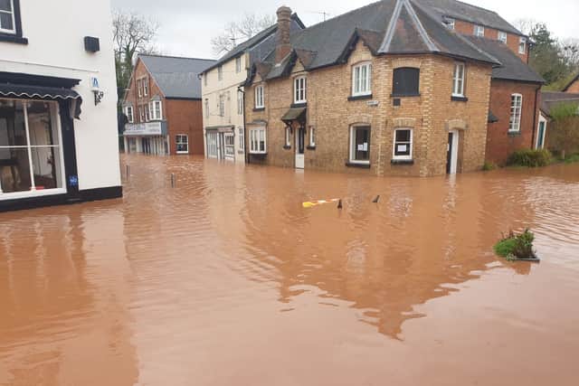 Flooding in Tenbury Wells last year