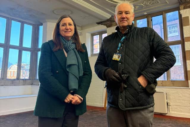 Julia Buckley MP on site with Peter Gilbertson, the Senior Project Management Officer