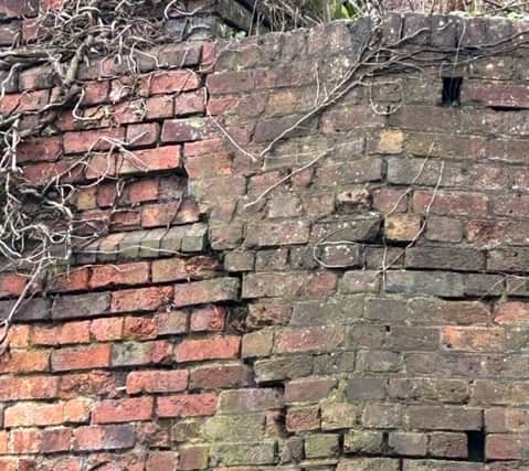The "dangerous" retaining wall on a neighbouring council property which forced the closure of the Cliff Railway