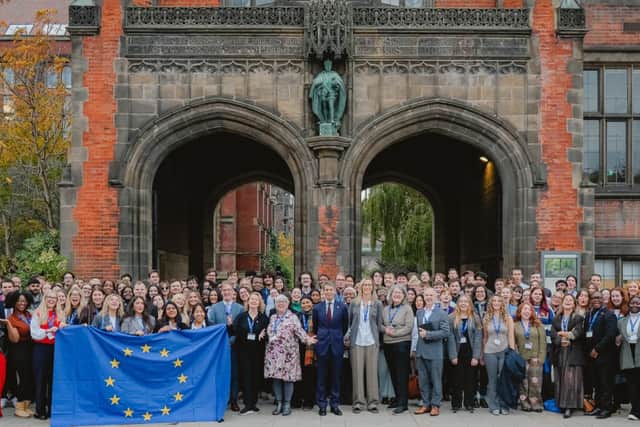 The EU UK Youth Dialogue 2025 - Newcastle delegation at Newcastle University. Photo credit_ EUD
