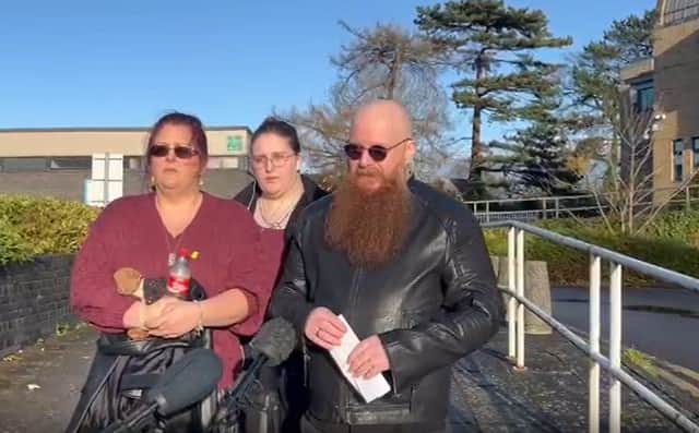 Ben's family speaking outside Shrewsbury Crown Court