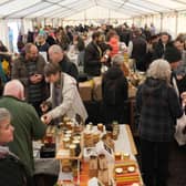 Some of the crowds in one of the marquees at a previous Kington Food and Drink Festival. Image by Andy Compton