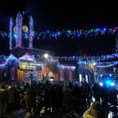 Kington last year in its Christmas finery as the lights shone and the snow glistened on the crowds. Image by Andy Compton