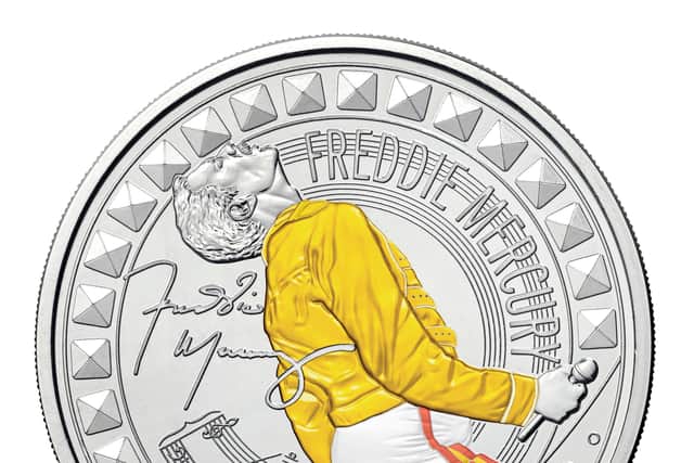 Freddie Mercury is being celebrated with a new Royal Mint coin design, which the Queen singer's sister said would have "meant the world" to him. Royal Mint/PA Wire

